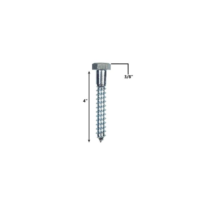 ⅜” X 4” HEX LAG SCREW, ZINC PLATED