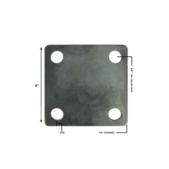 4" x 4" Heavy Duty Square Flat Steel Metal Base Plate With Holes