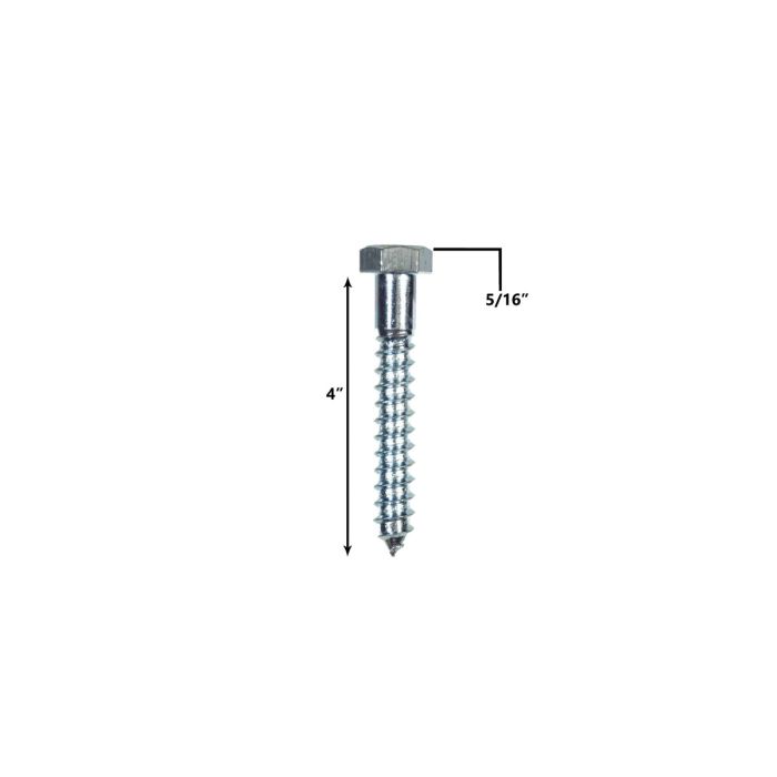 5/16” X 4” HEX LAG SCREW, ZINC PLATED