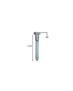 ⅜” X 2-½” HEX LAG SCREW, ZINC PLATED