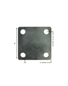4" x 4" Heavy Duty Square Flat Steel Metal Base Plate With Holes