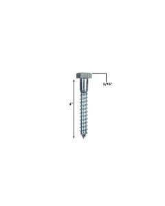 5/16” X 4” HEX LAG SCREW, ZINC PLATED