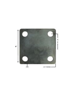 6" x 6" Heavy Duty Square Flat Steel Metal Base Plate With Holes