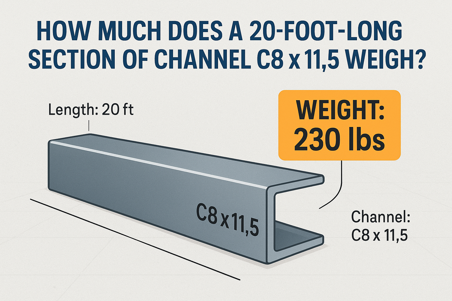 How Much Does a 20-Foot-Long Section of Channel C8 x 11.5 Weigh?