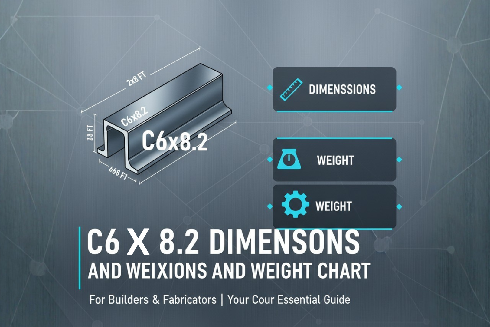 C6x8.2 Dimensions and Weight Chart for Builders & Fabricators